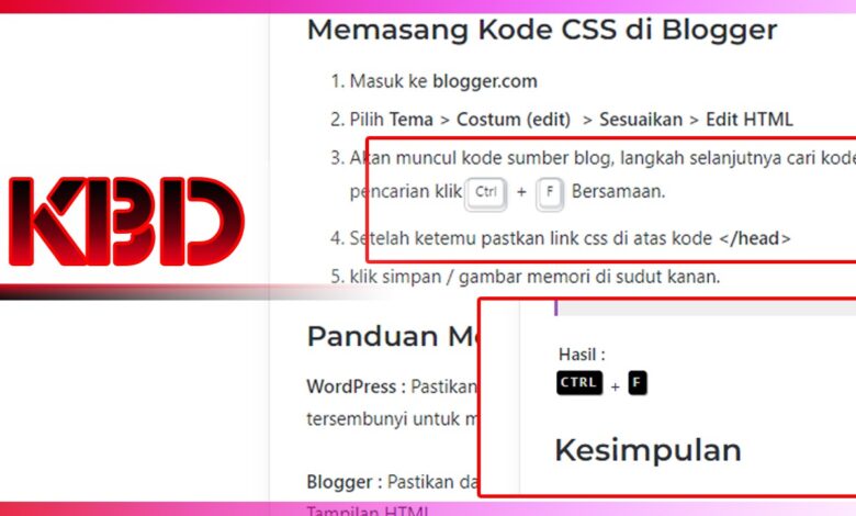 Cara Membuat Tombol Keyboard Pada Postingan Blog