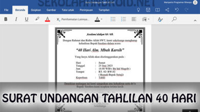Surat Undangan Tahlil 40 hari tmb